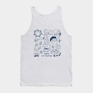 Christmas Doodle Theme Tank Top